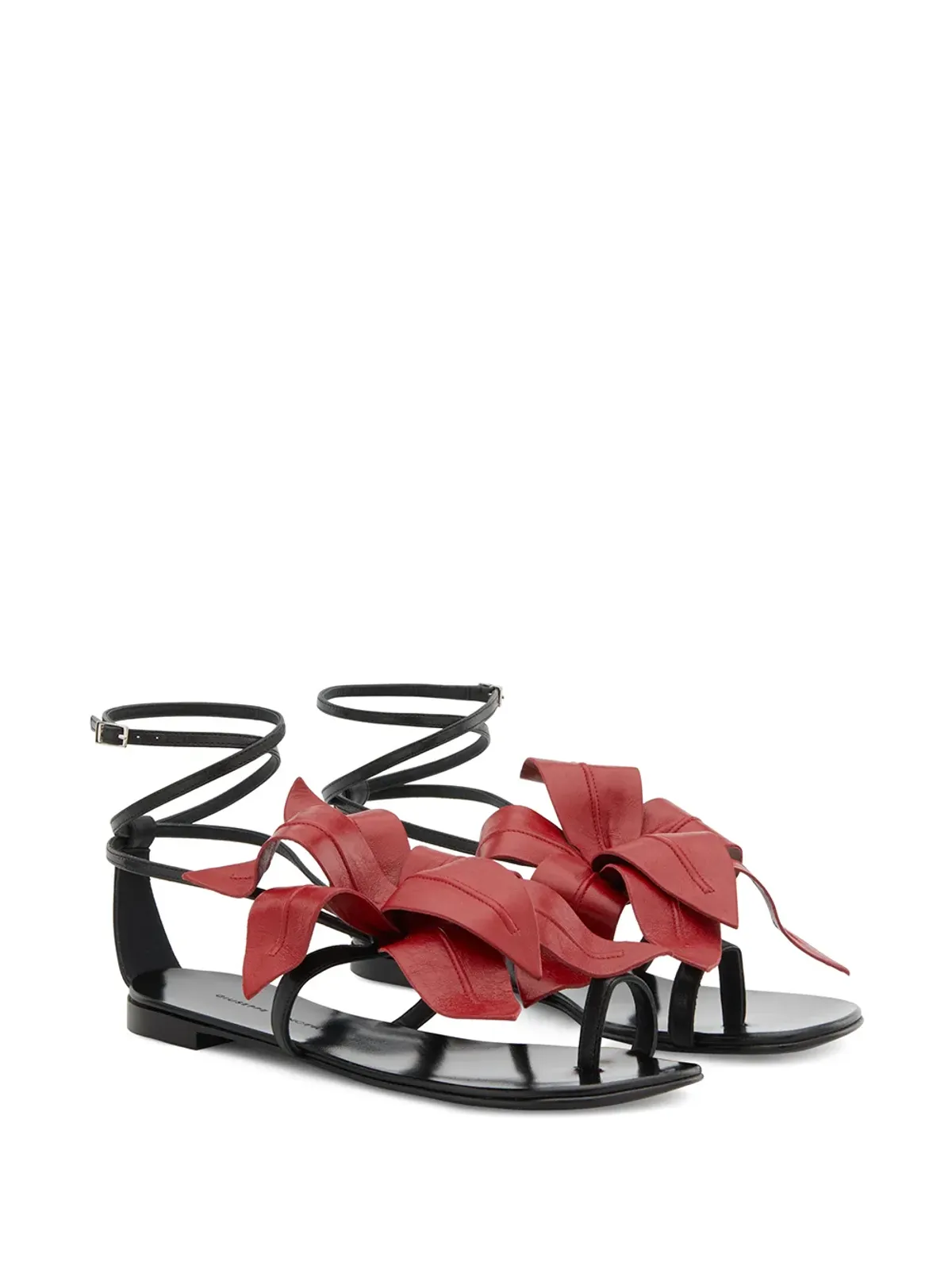 Giuseppe Zanotti 花モチーフアップリケサンダル - 画像2