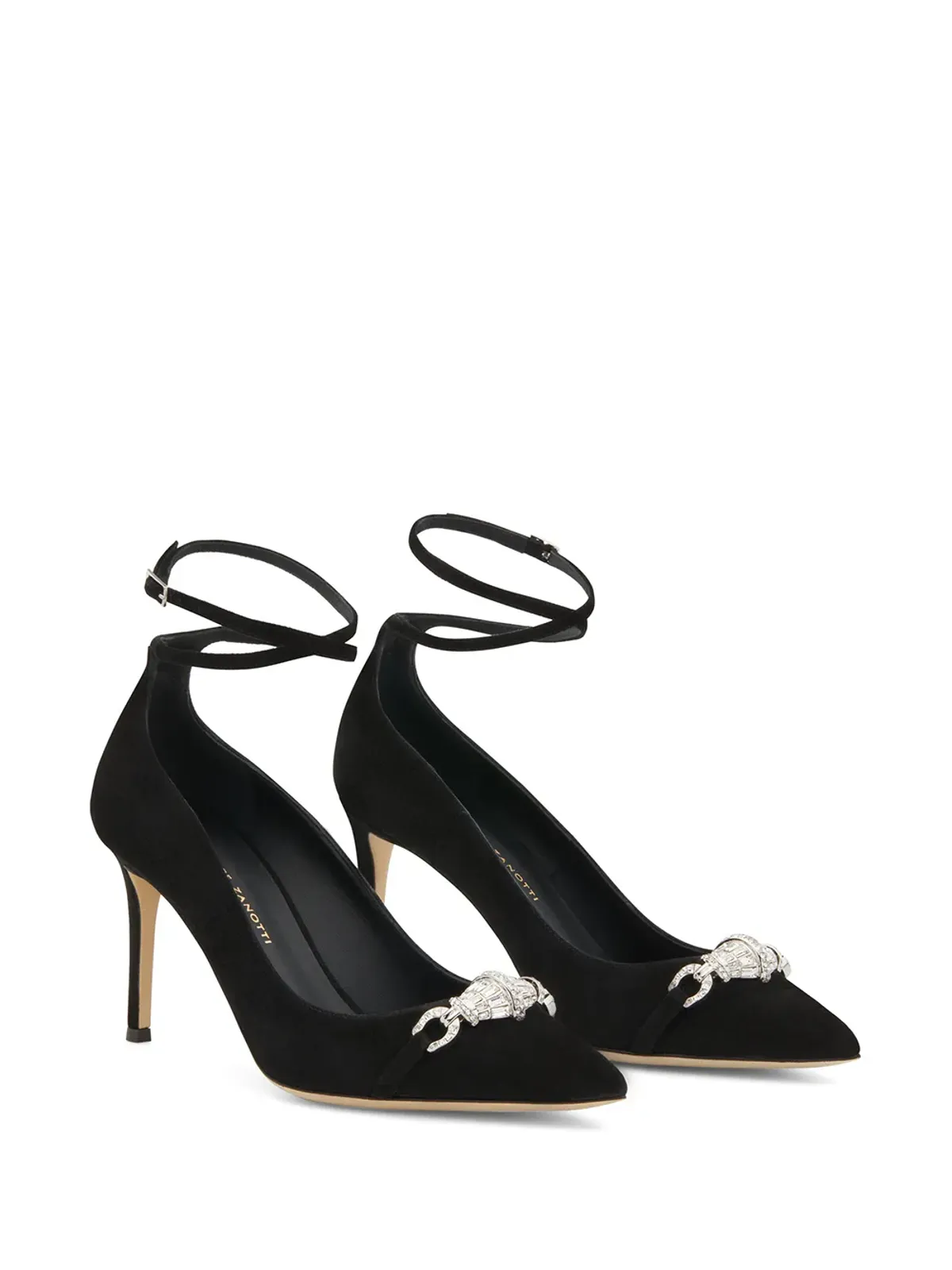 Giuseppe Zanotti クリスタル装飾付きスエードパンプス - 画像2