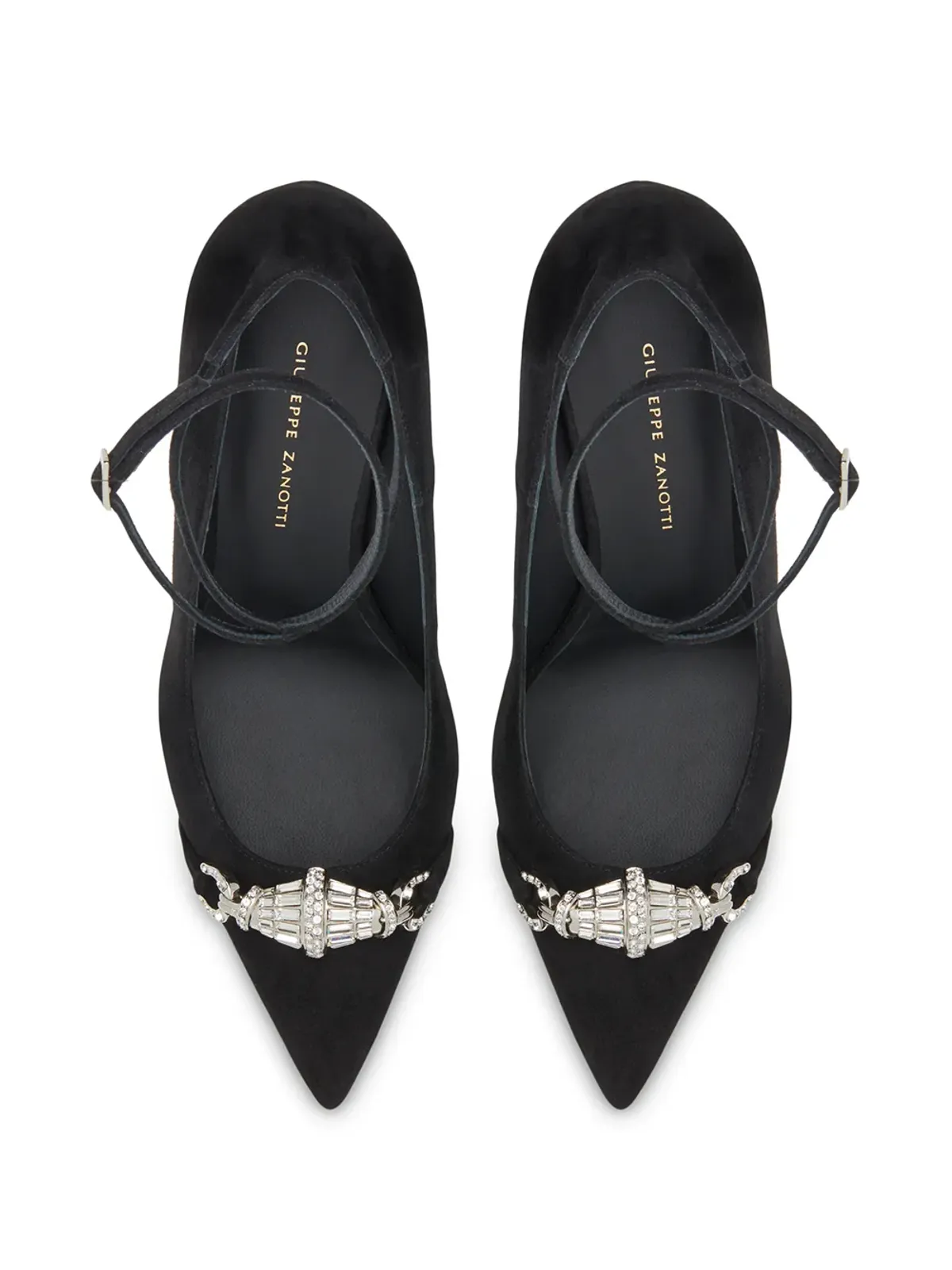 Giuseppe Zanotti クリスタル装飾付きスエードパンプス - 画像4