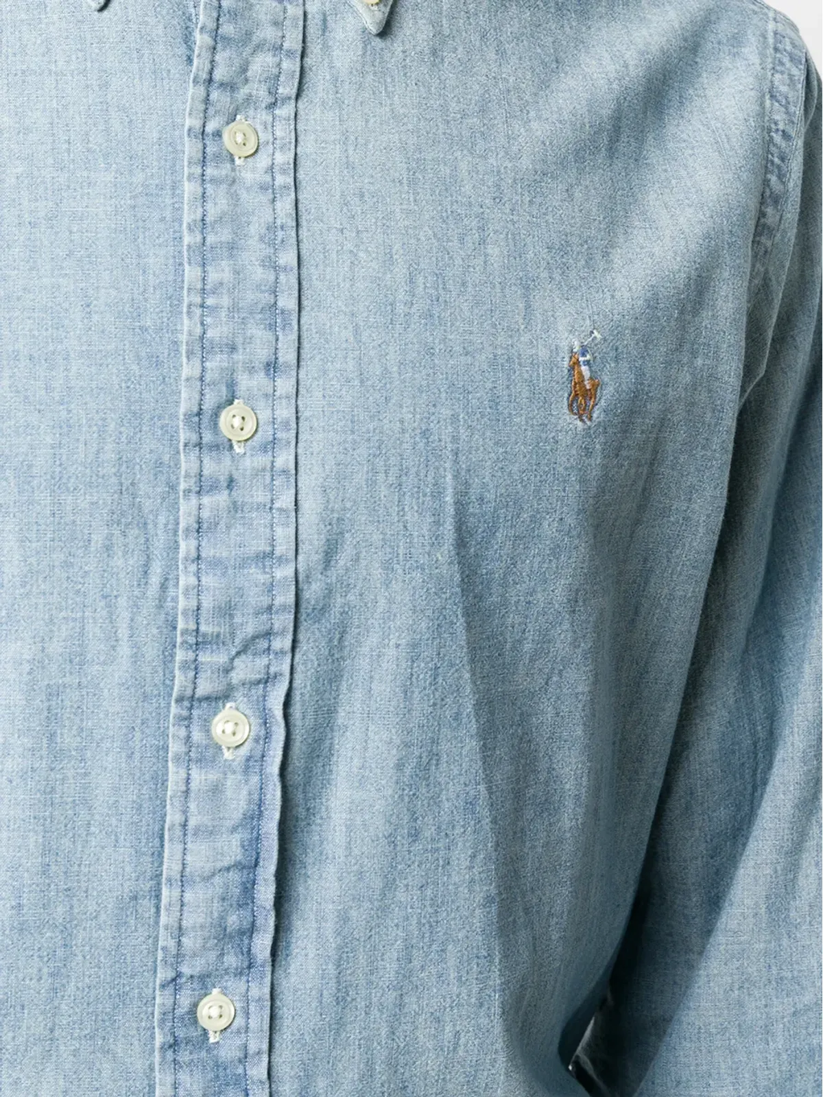 Polo Ralph Lauren ロゴ刺繍 チャンブレイシャツ - 画像5