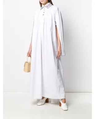 Seen Users capelet maxi dress - White - サムネイル2