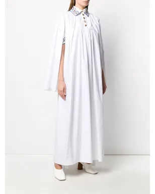 Seen Users capelet maxi dress - White - サムネイル3
