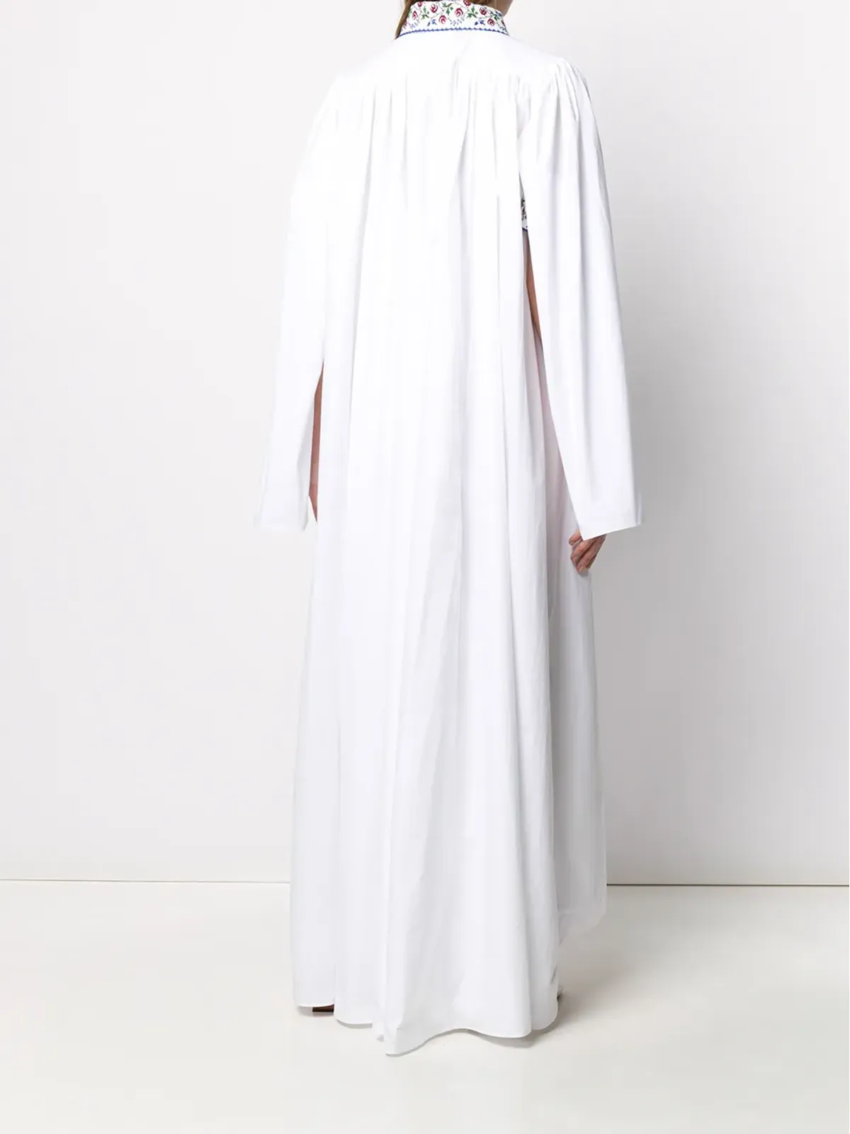 Seen Users capelet maxi dress - White - 画像4