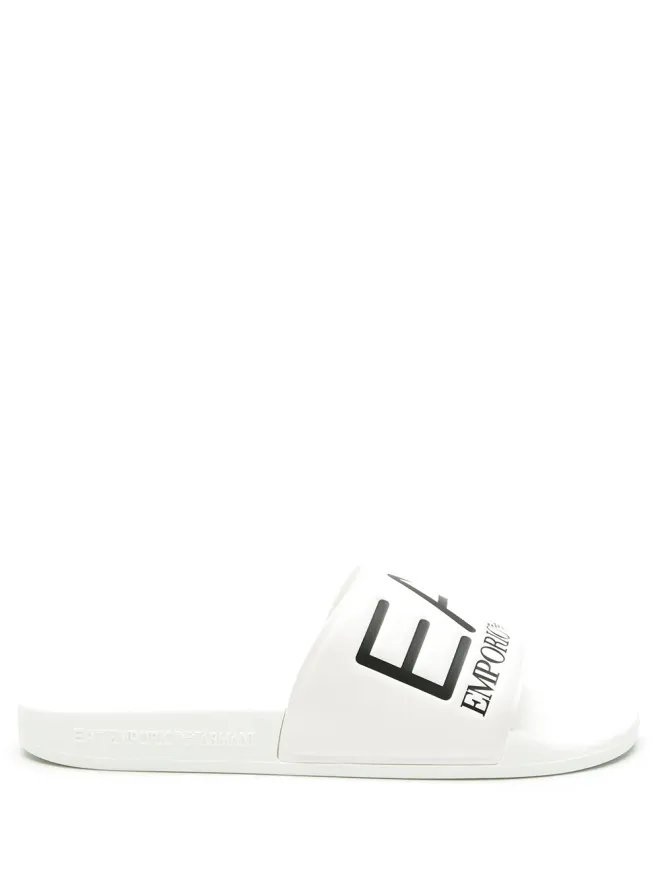 Ea7 Emporio Armani Ea7 Emporio Armani ロゴエンボス フェイクレザー スライドの商品画像