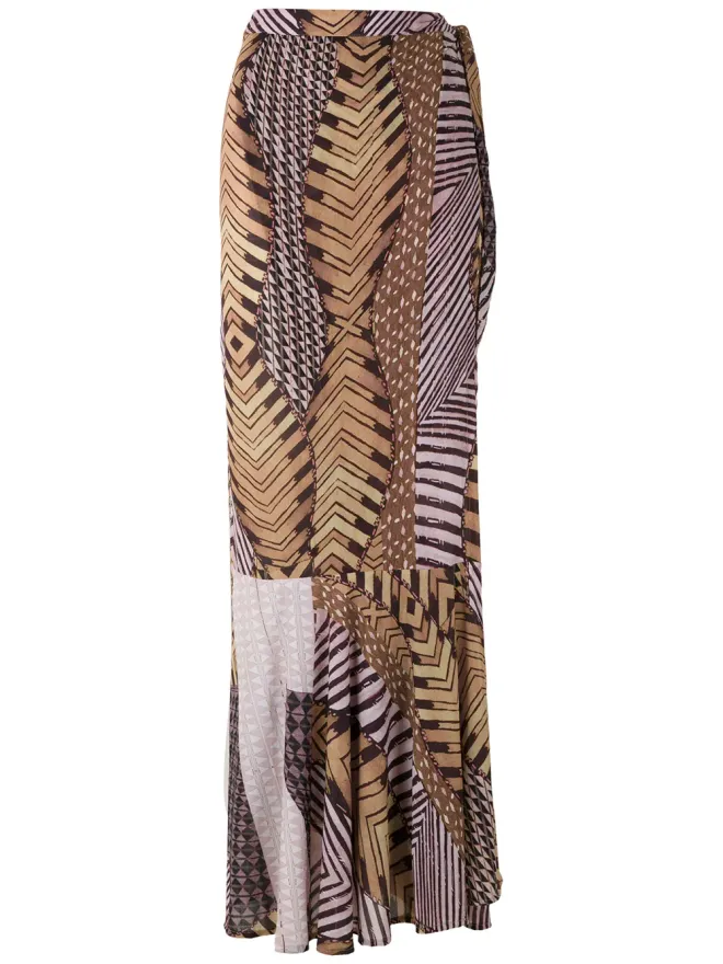 Amir Slama Amir Slama Caminhos wrap skirt - Brownの商品画像