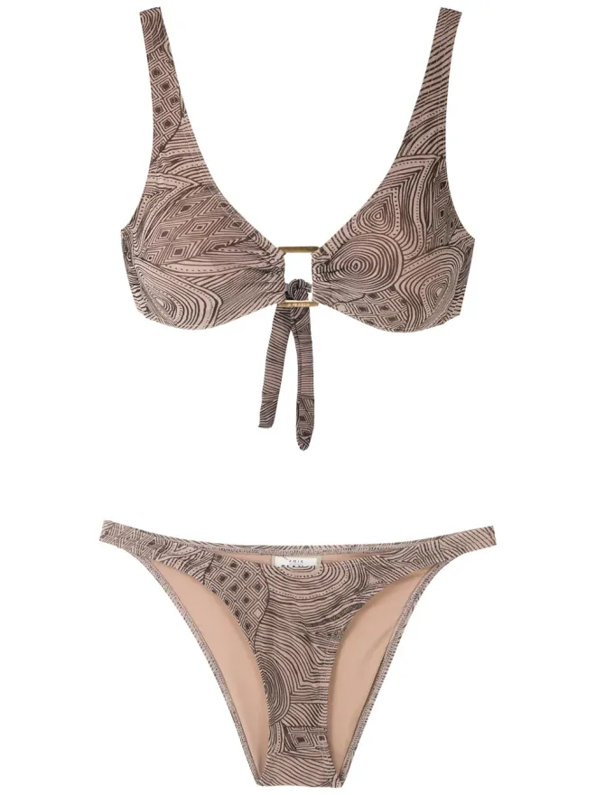 Amir Slama Amir Slama マラジョアラ柄プリントビキニセット ブラックの商品画像
