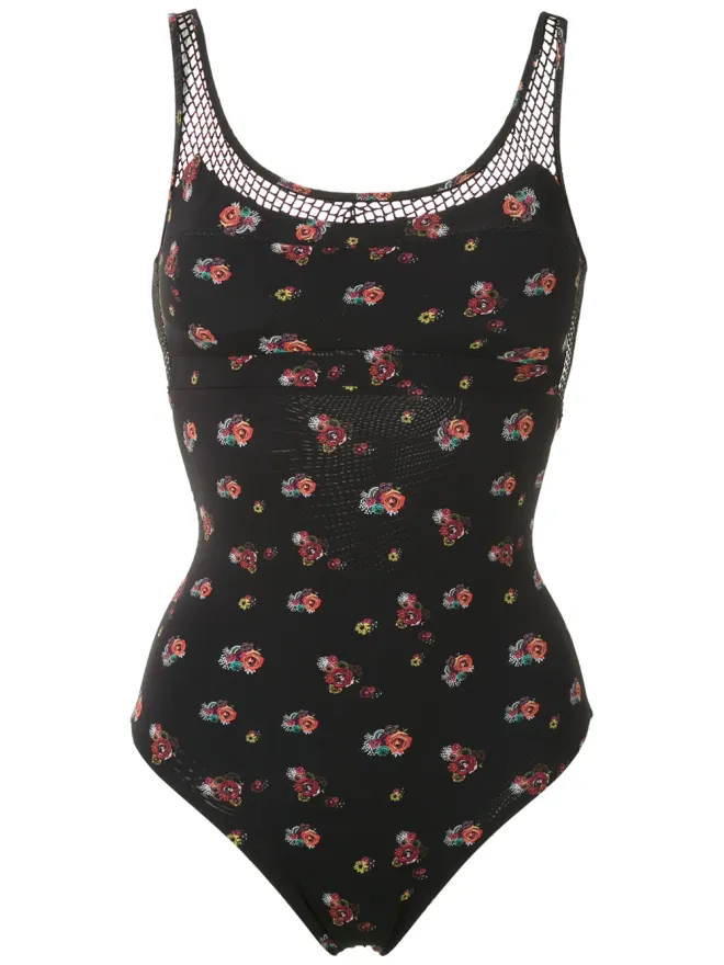 Amir Slama Amir Slama 花柄メッシュパネル水着の商品画像
