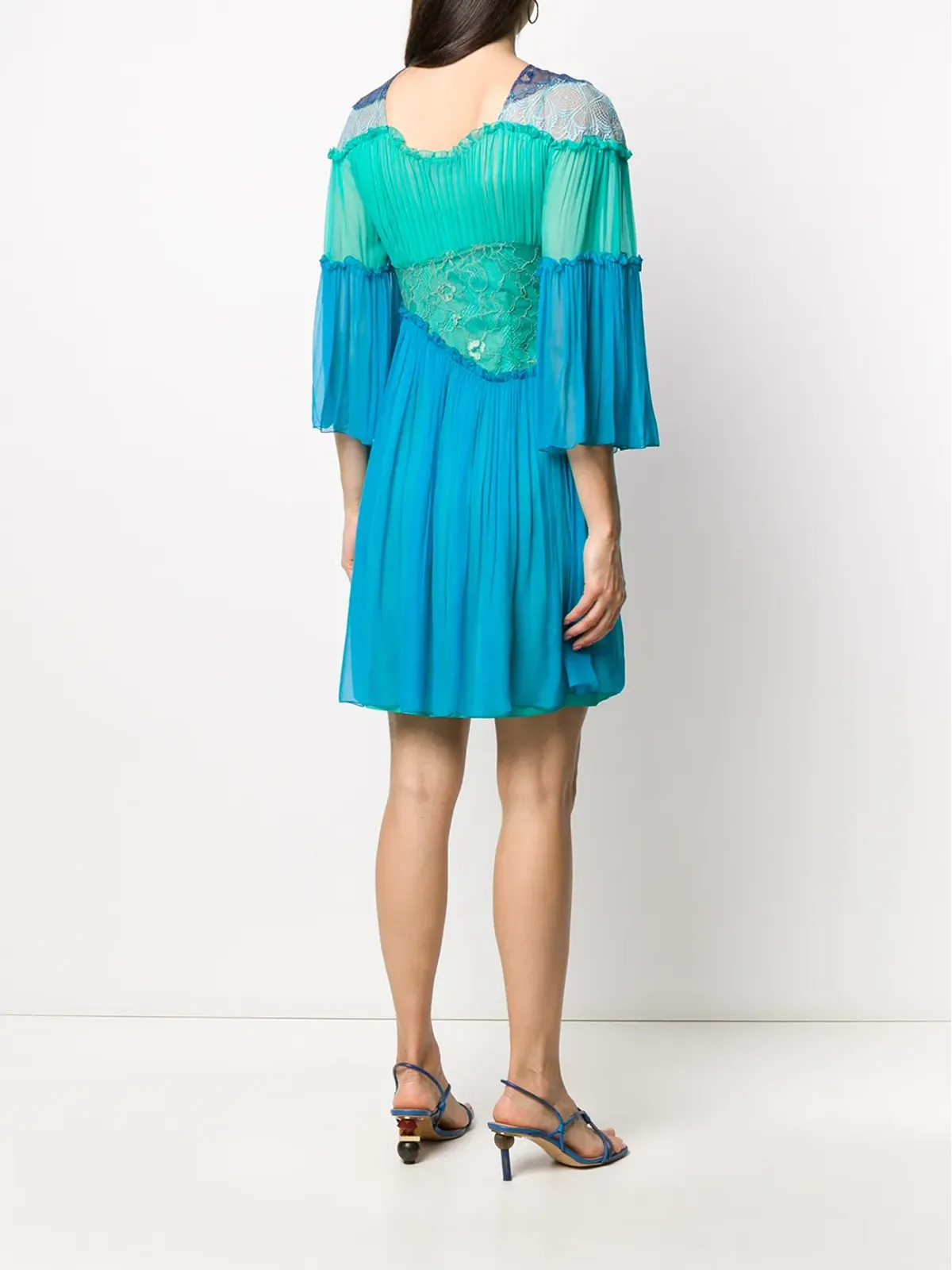 Alberta Ferretti フリルトリム付きパネルドレス - 画像4