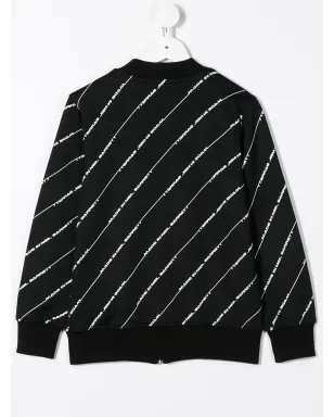 Neil Barrett Kids 斜めロゴストライプ ボンバー ジャケット - サムネイル2