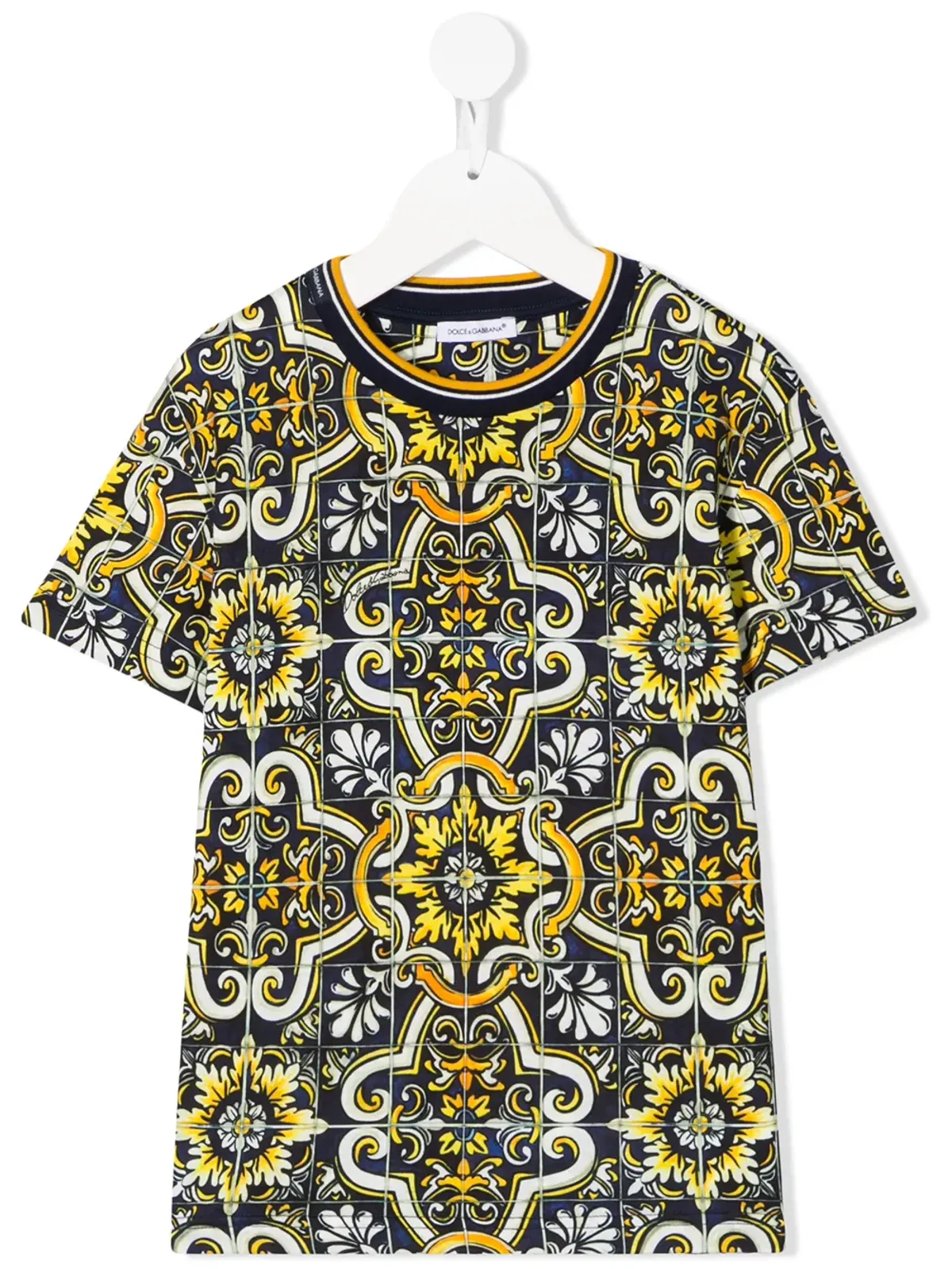 Dolce & Gabbana Kids マイオリカプリント半袖Tシャツ - 画像1