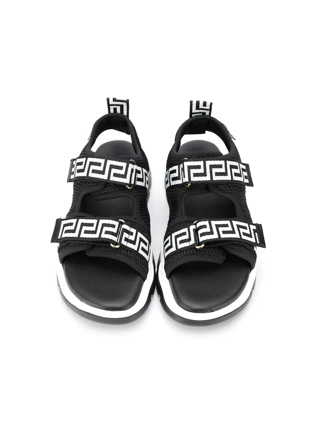 Versace Kids グレッカ・ストラップサンダル - ブラック - 画像3