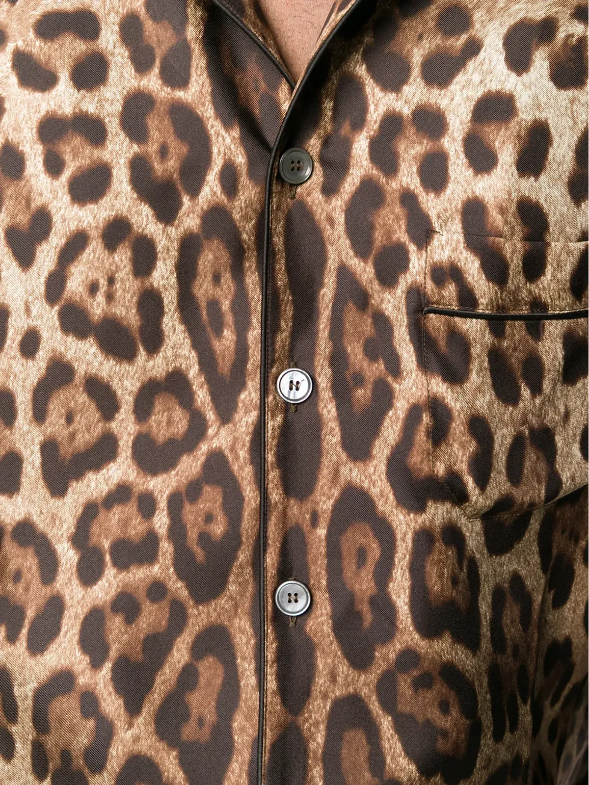 Dolce & Gabbana レオパード柄シルクパジャマシャツ - 画像5