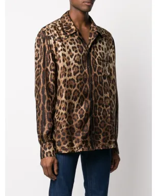 Dolce & Gabbana レオパード柄シルクパジャマシャツ - サムネイル3