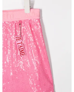 Alberta Ferretti Kids TEEN sequin-embellished mini skirt - ピンク - サムネイル3