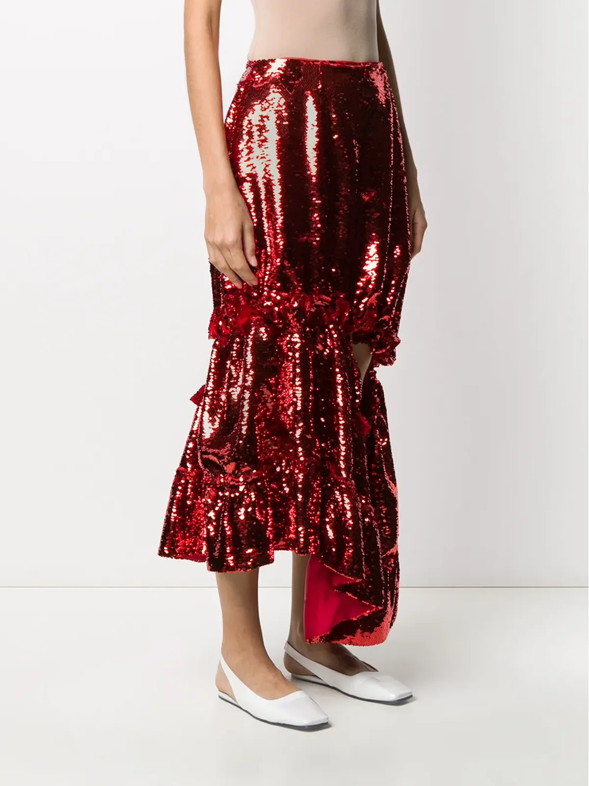 Simone Rocha シークイン・スプリットシーム・ミディドレス - 画像3