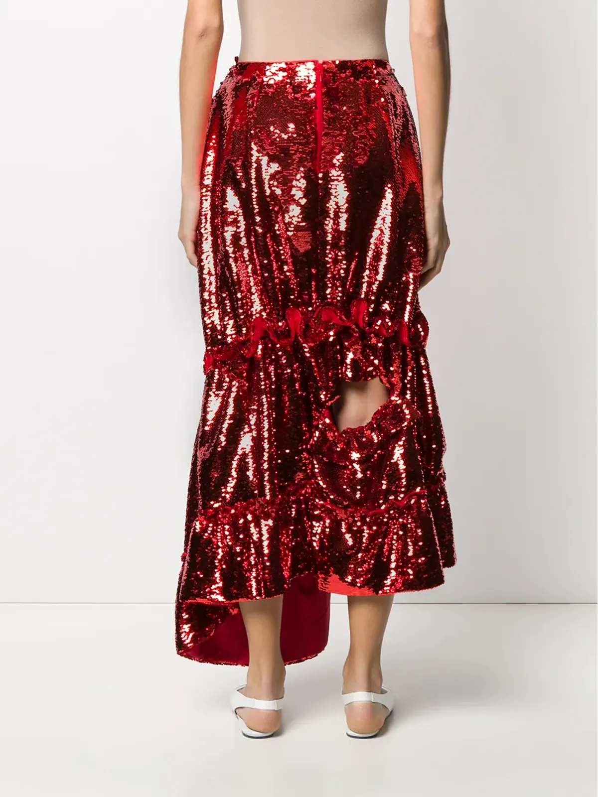 Simone Rocha シークイン・スプリットシーム・ミディドレス - 画像4
