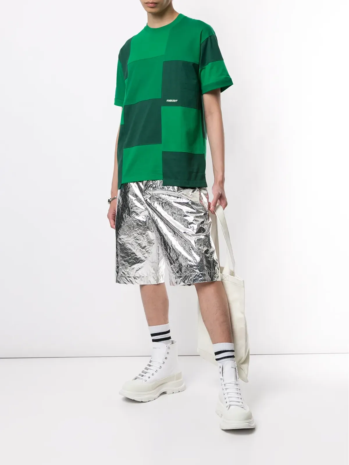 AMBUSH パッチワークショートスリーブTシャツ - グリーン - 画像2