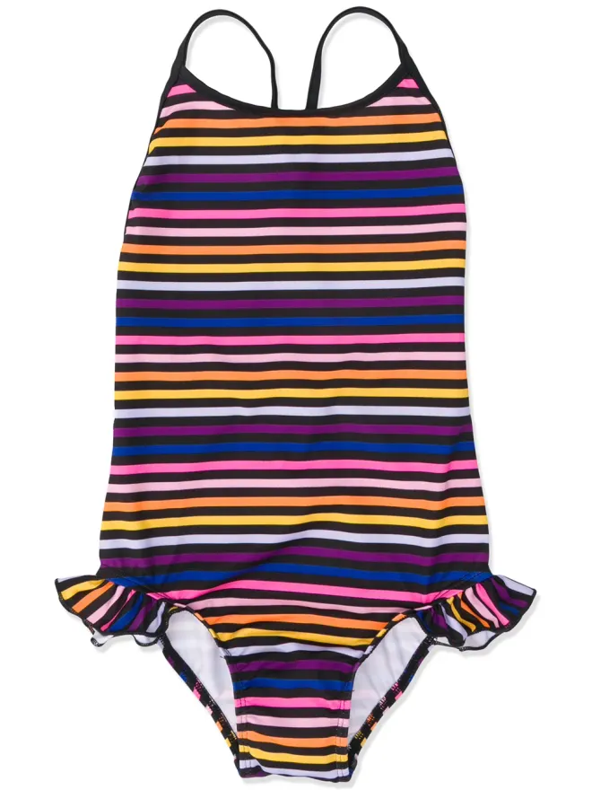 SONIA RYKIEL ENFANT SONIA RYKIEL ENFANT フリル トリム ストライプ水着 - ブラックの商品画像