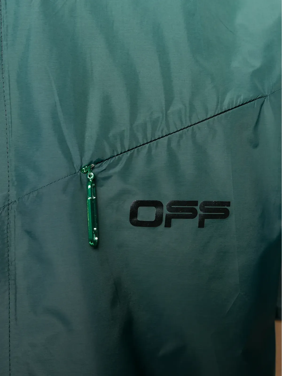 Off-White ドローコード入りディテール ジップアップシャツ - グリーン - 画像5