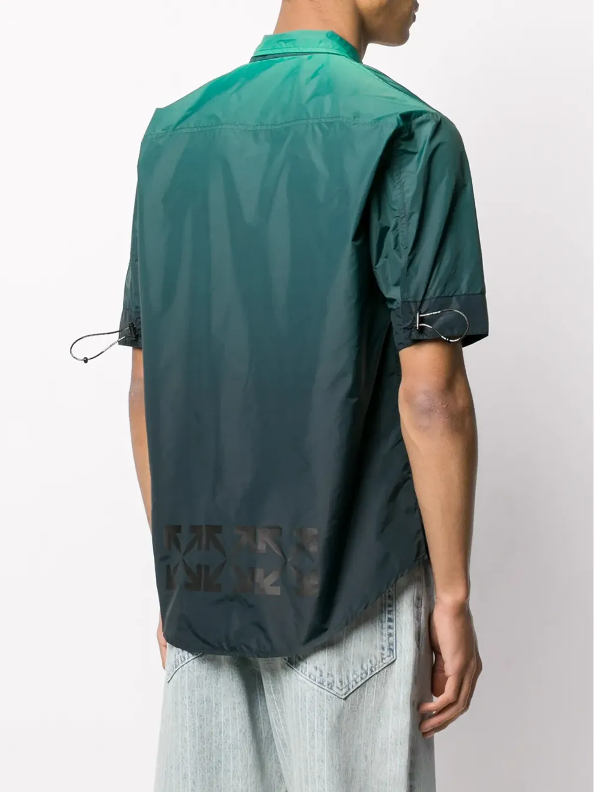 Off-White ドローコード入りディテール ジップアップシャツ - グリーン - 画像4