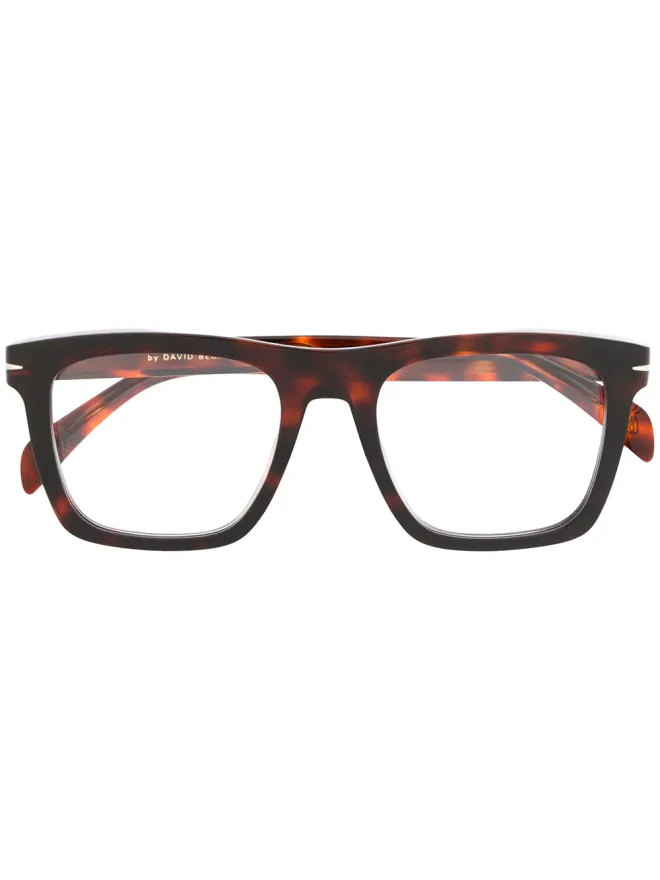 Eyewear by David Beckham Eyewear by David Beckham 長方形フレームべっ甲柄眼鏡の商品画像