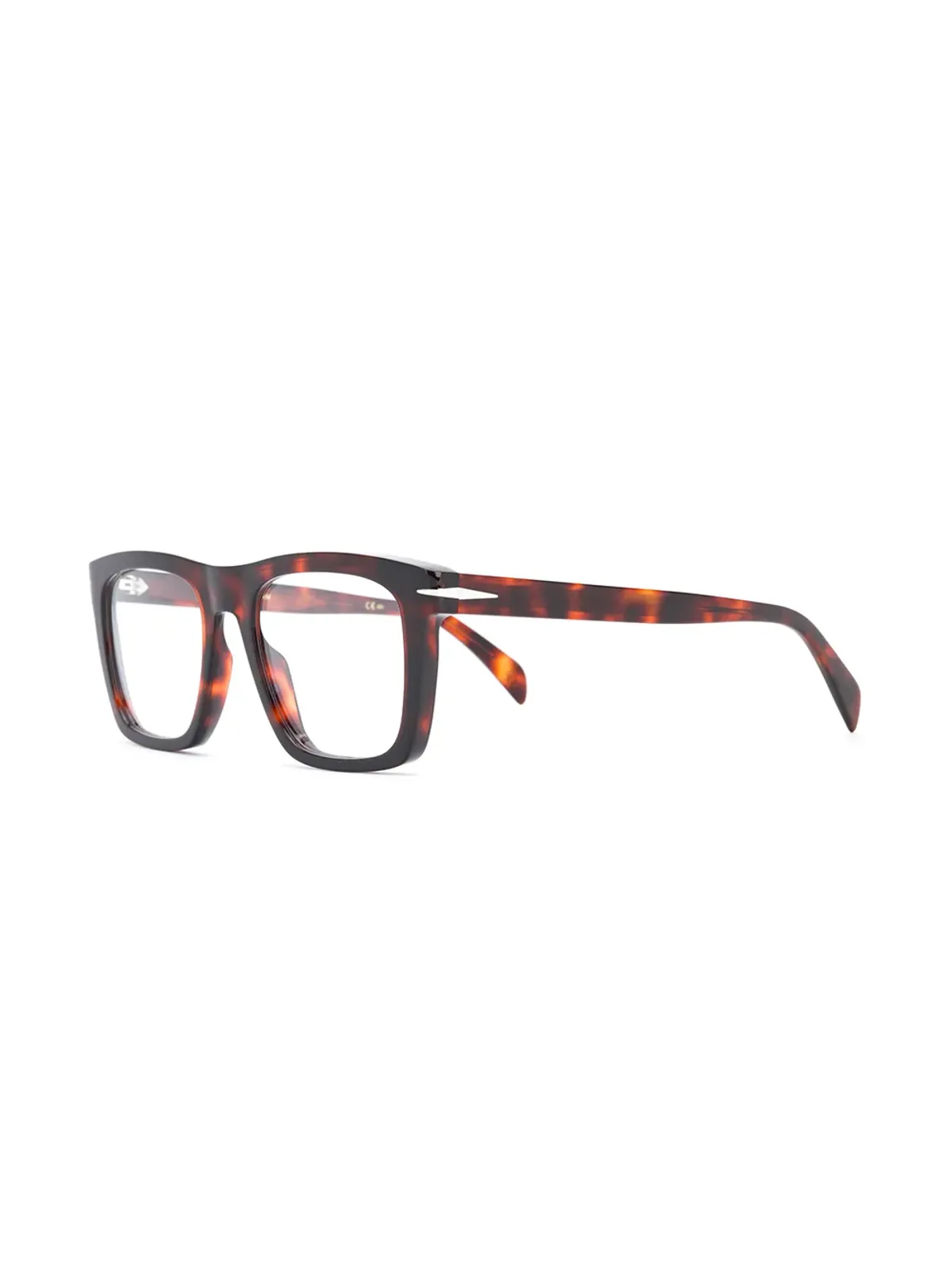 Eyewear by David Beckham 長方形フレームべっ甲柄眼鏡 - 画像2