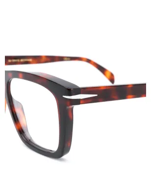 Eyewear by David Beckham 長方形フレームべっ甲柄眼鏡 - サムネイル3