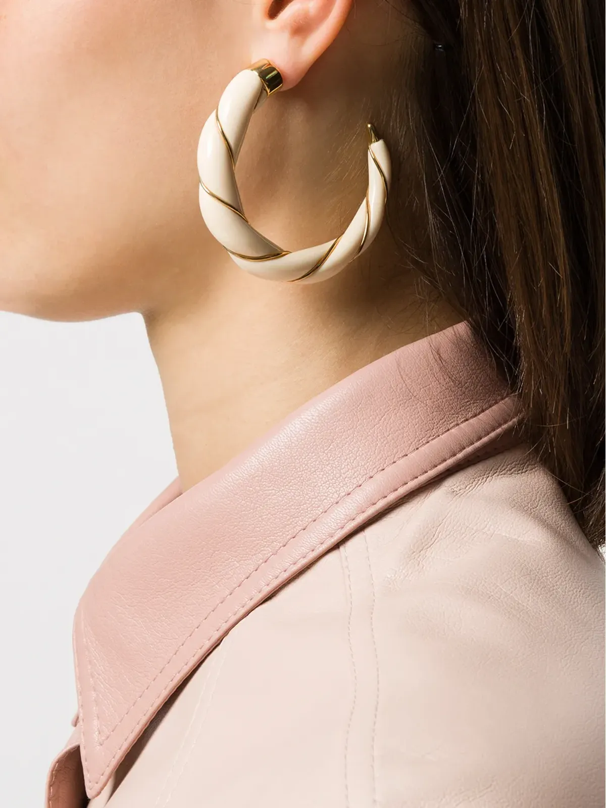 Aurelie Bidermann Diana hoop earrings - Neutrals - 画像2