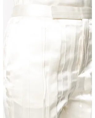 Saint Laurent クリンクルエフェクト テーラードパンツ - ホワイト - サムネイル5