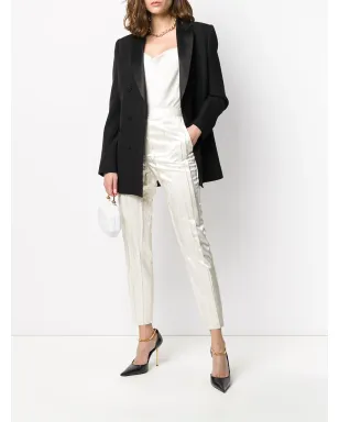 Saint Laurent クリンクルエフェクト テーラードパンツ - ホワイト - サムネイル2