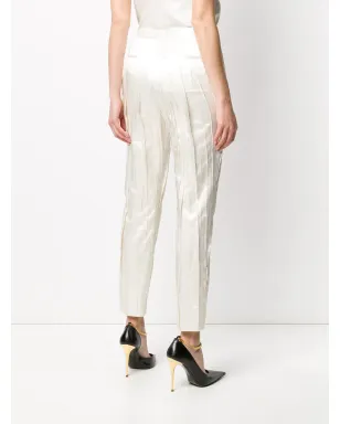 Saint Laurent クリンクルエフェクト テーラードパンツ - ホワイト - サムネイル4