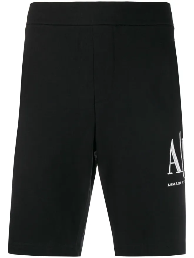 Armani Exchange Armani Exchange ロゴ刺繍入りトラックショーツ ブラックの商品画像