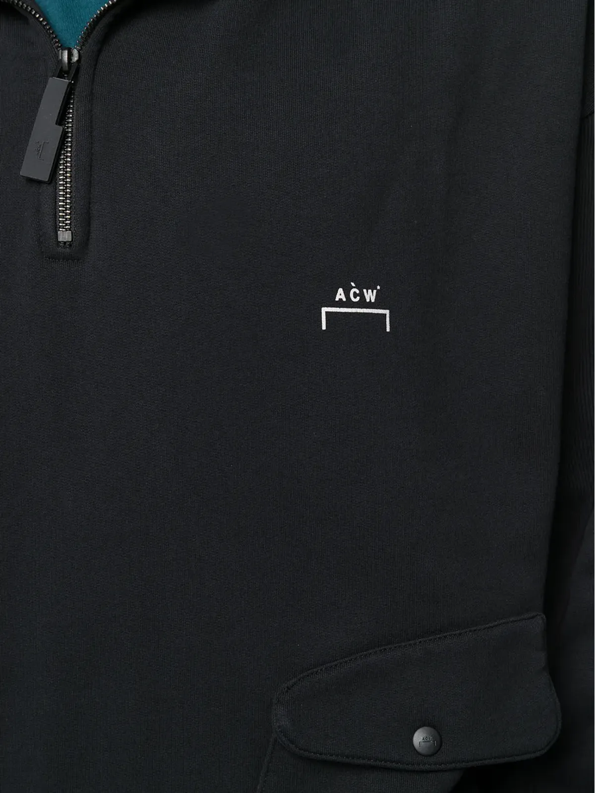 A-COLD-WALL* アシンメトリック ロゴ プリント パーカー - ブラック - 画像5