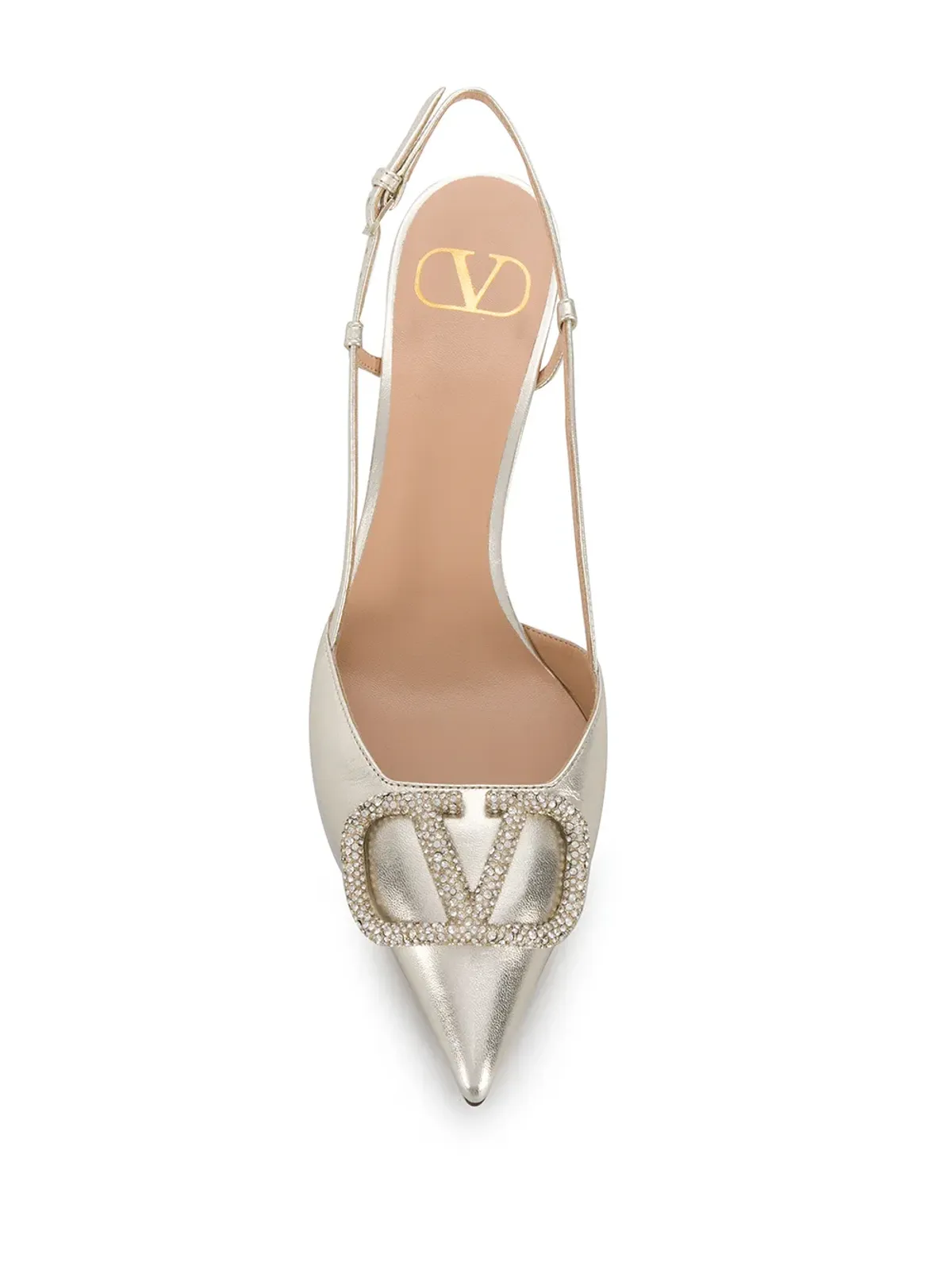 Valentino Garavani VLogo Glow スリングバックパンプス - シルバー - 画像4
