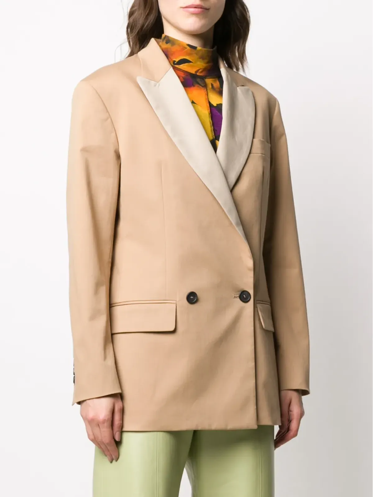MSGM ダブルブレストブレザー ブラウン - 画像3