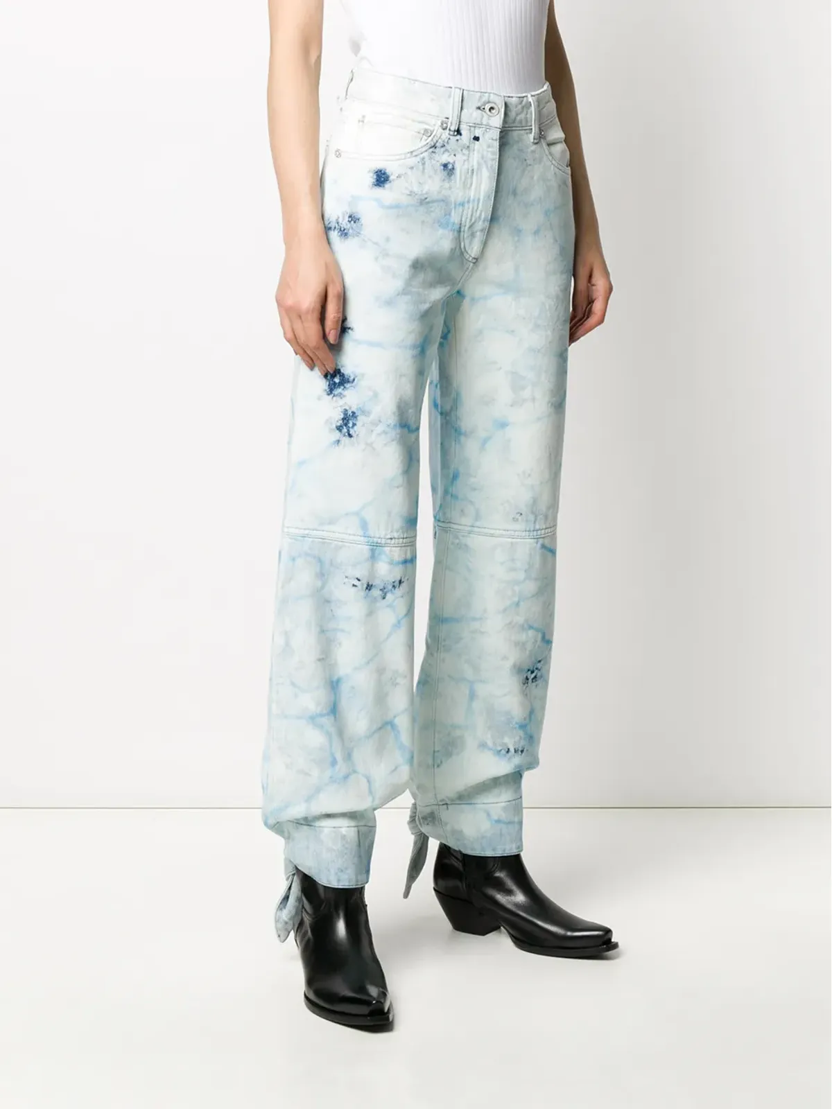 Off-White ブリーチド テーパードジーンズ ブルー - 画像3