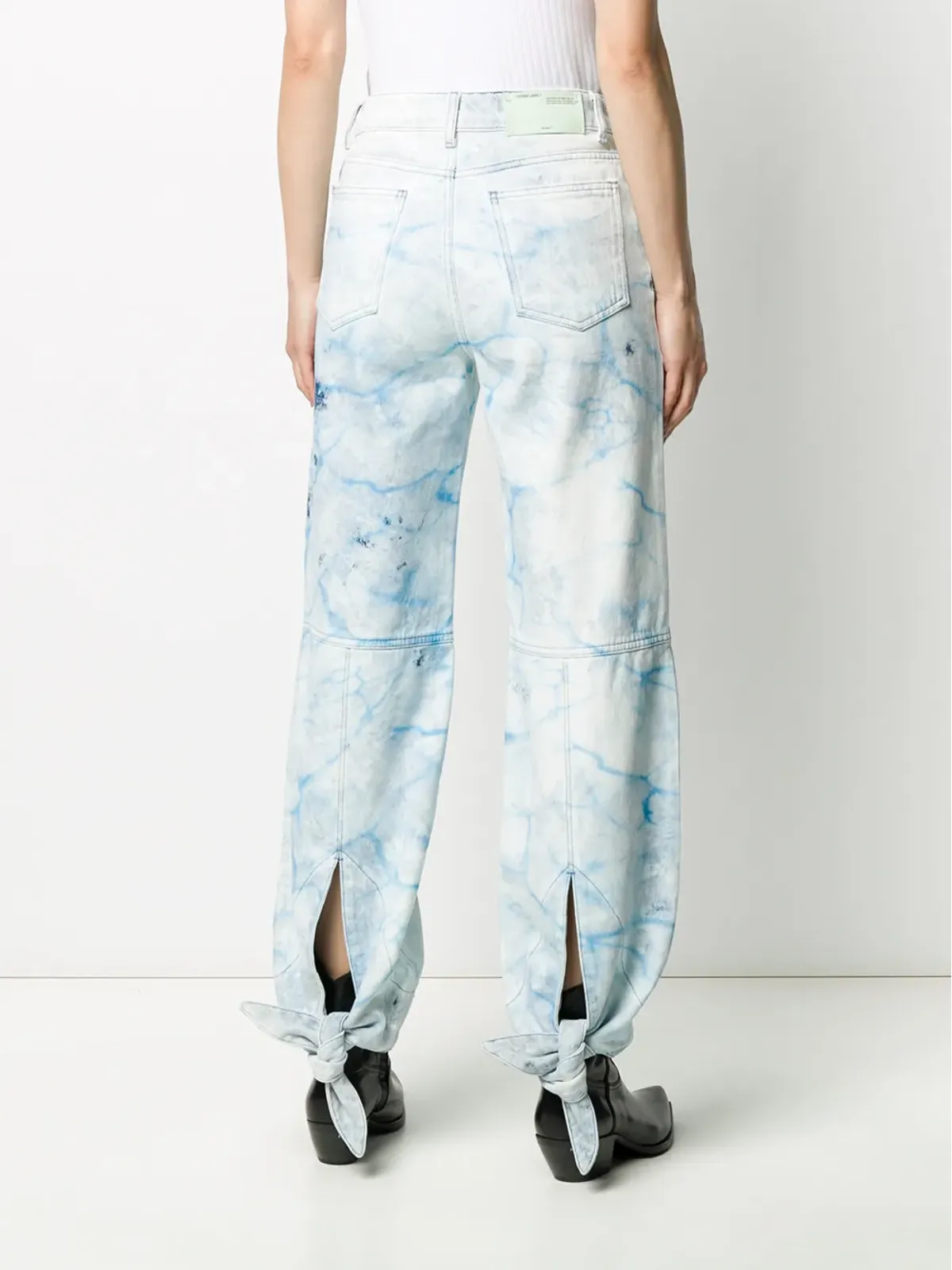Off-White ブリーチド テーパードジーンズ ブルー - 画像4