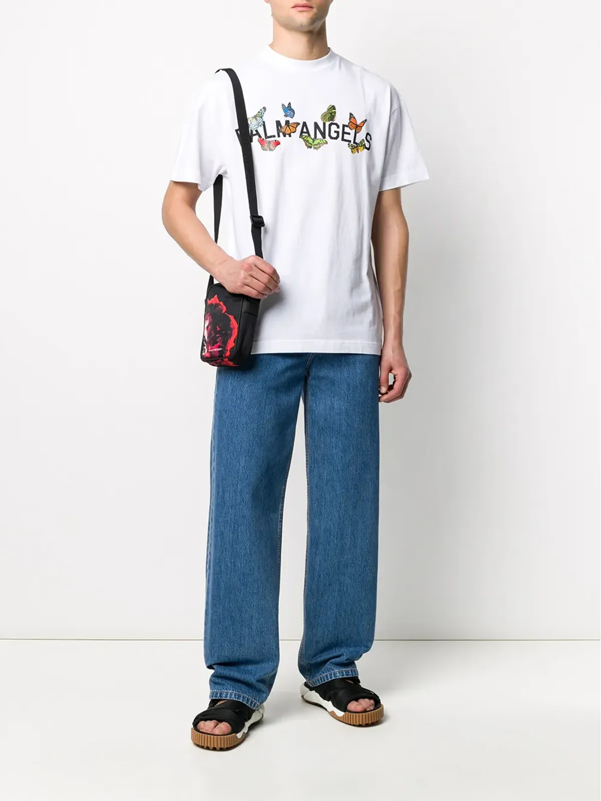 Palm Angels 蝶ロゴプリント Tシャツ - White - 画像2