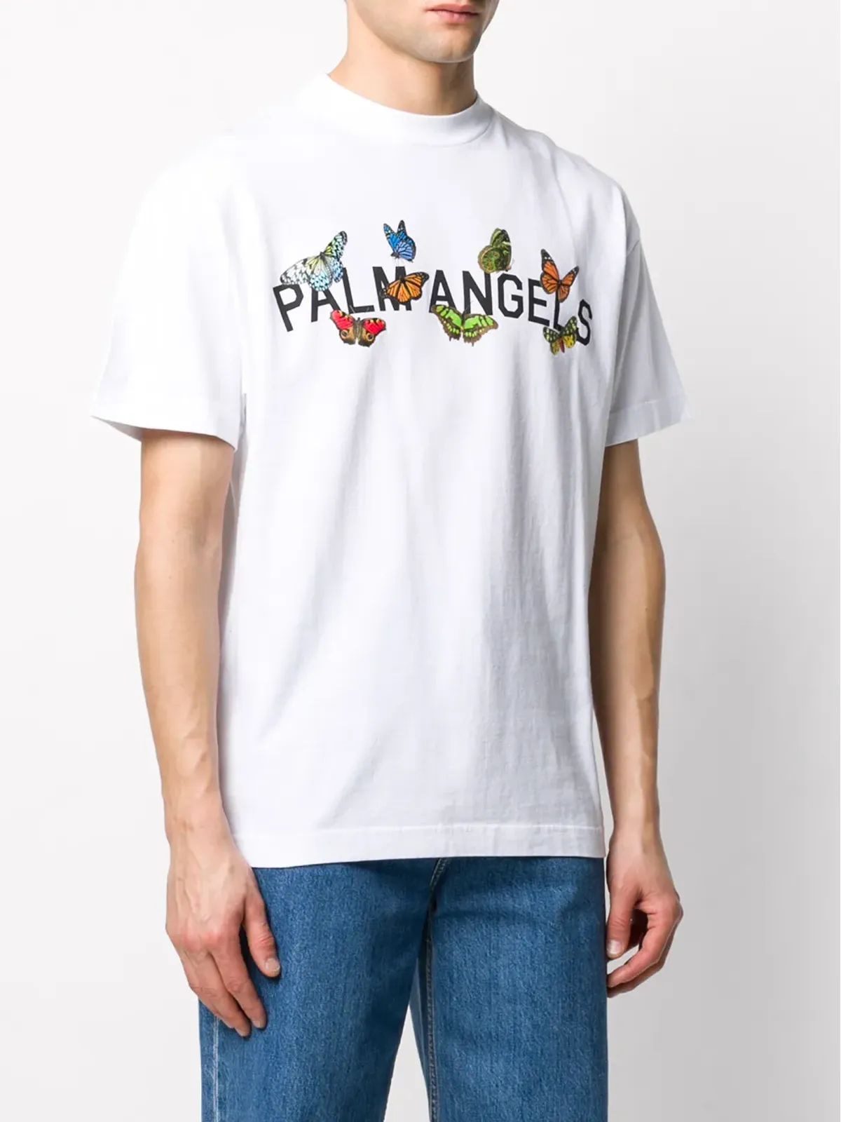 Palm Angels 蝶ロゴプリント Tシャツ - White - 画像3