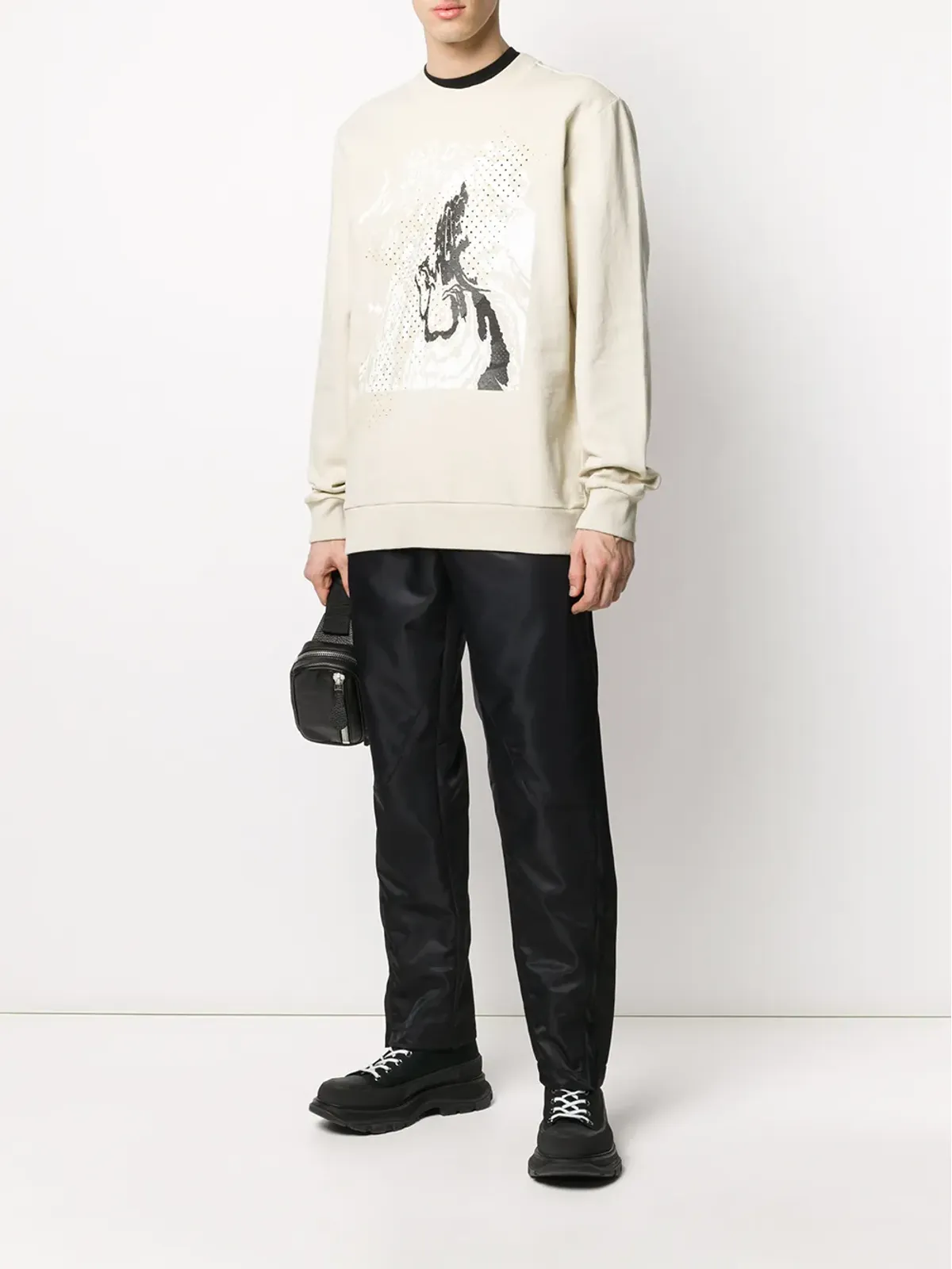 1017 ALYX 9SM abstract-print perforated sweatshirt - Neutrals - 画像2