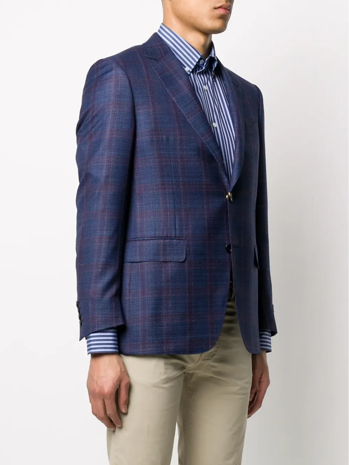 Canali シングルブレスト チェック柄ブレザー - 画像3