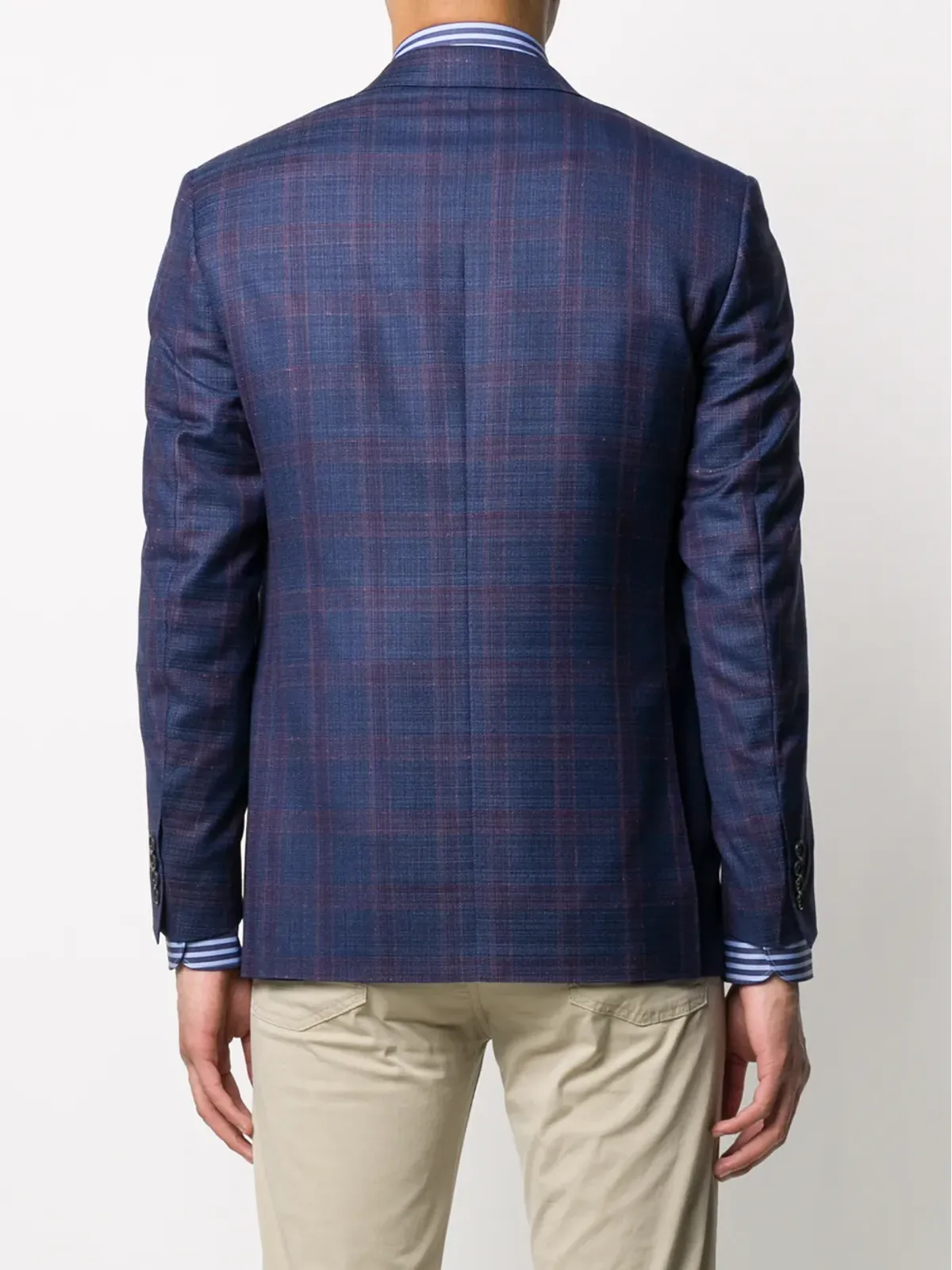 Canali シングルブレスト チェック柄ブレザー - 画像4