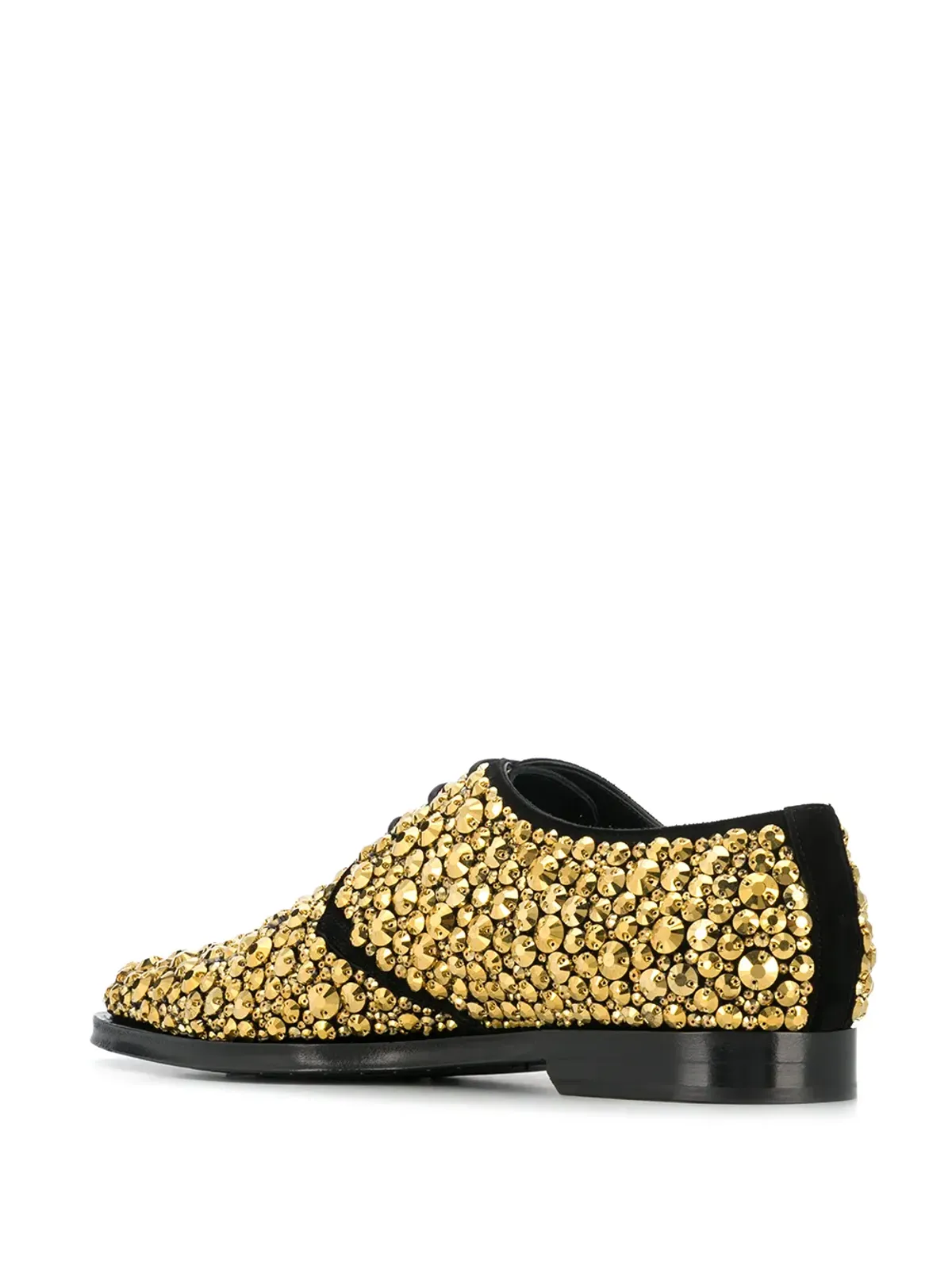 Dolce & Gabbana 刺繍入りスエード ダービーシューズ - ゴールド - 画像3