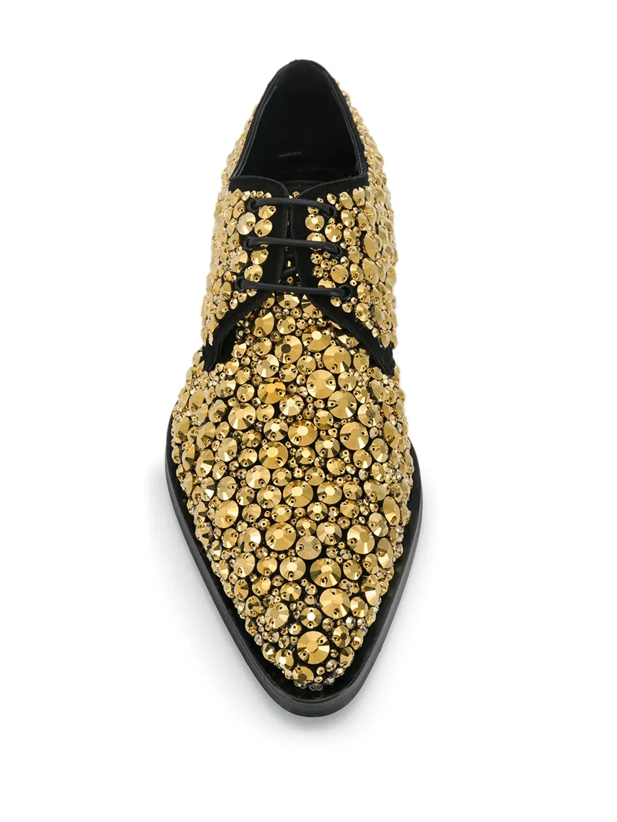 Dolce & Gabbana 刺繍入りスエード ダービーシューズ - ゴールド - 画像4