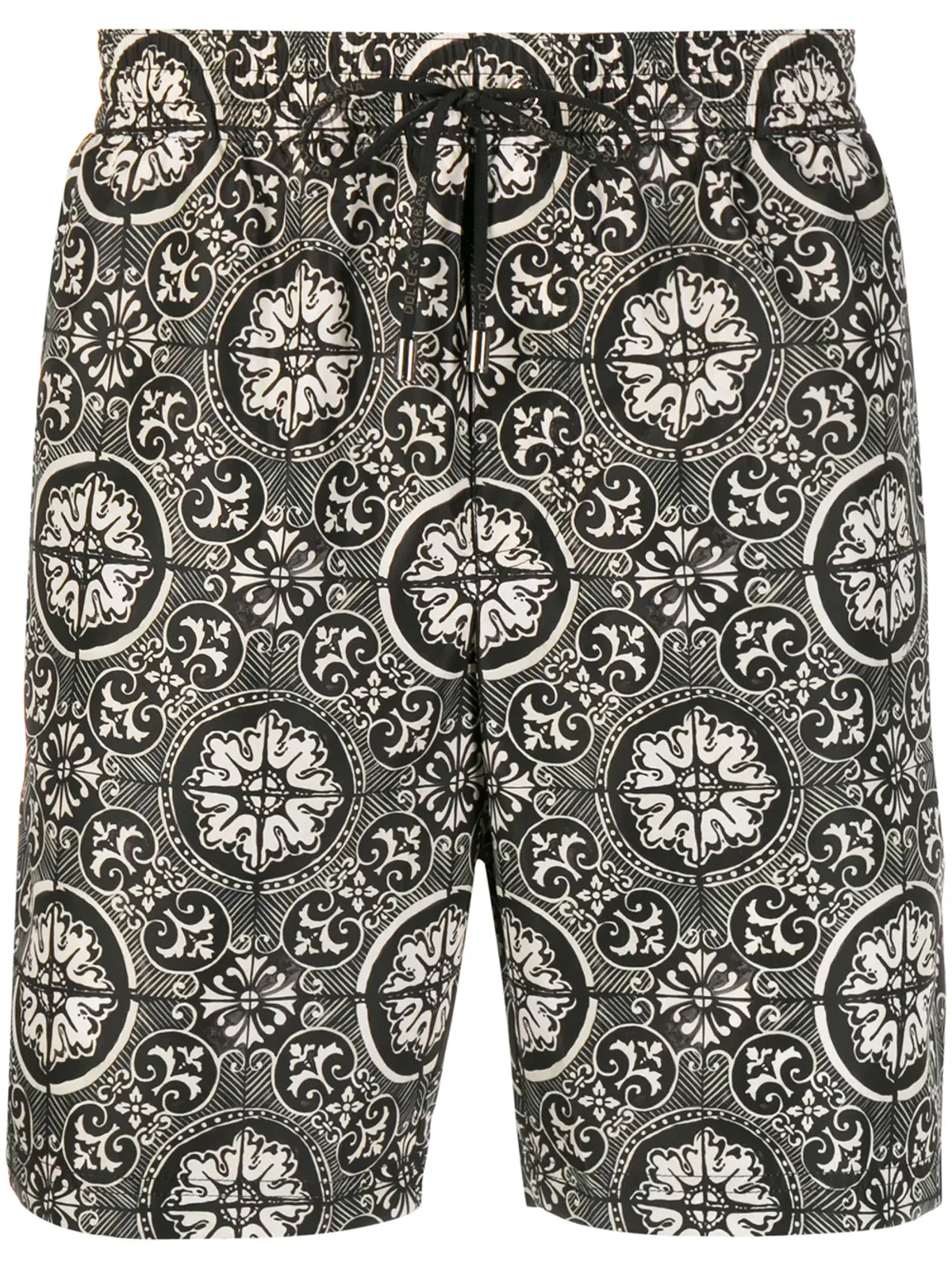 Dolce & Gabbana マイオリカプリント・スイムショーツ ブラック - 画像1