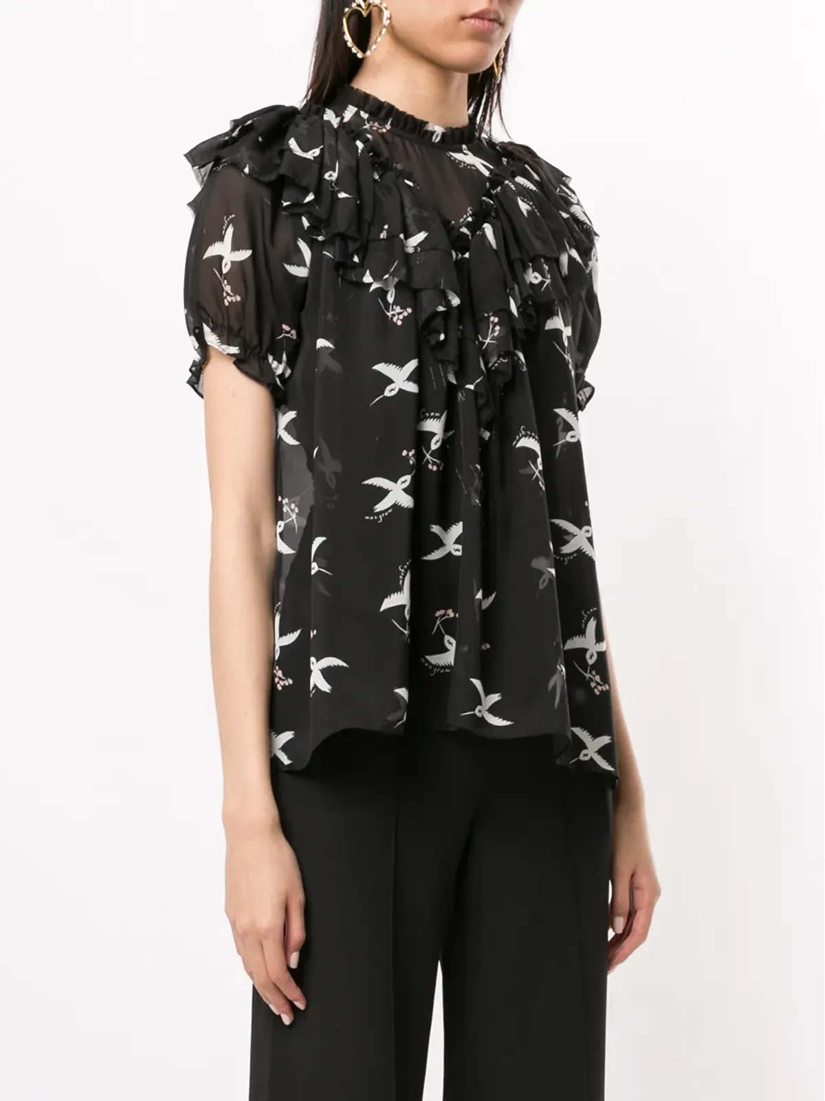 Macgraw Migration Bird Print ブラウス - 画像3