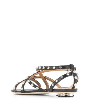 DSQUARED2 メープルリーフスタッズ フラットサンダル ブラック - サムネイル3
