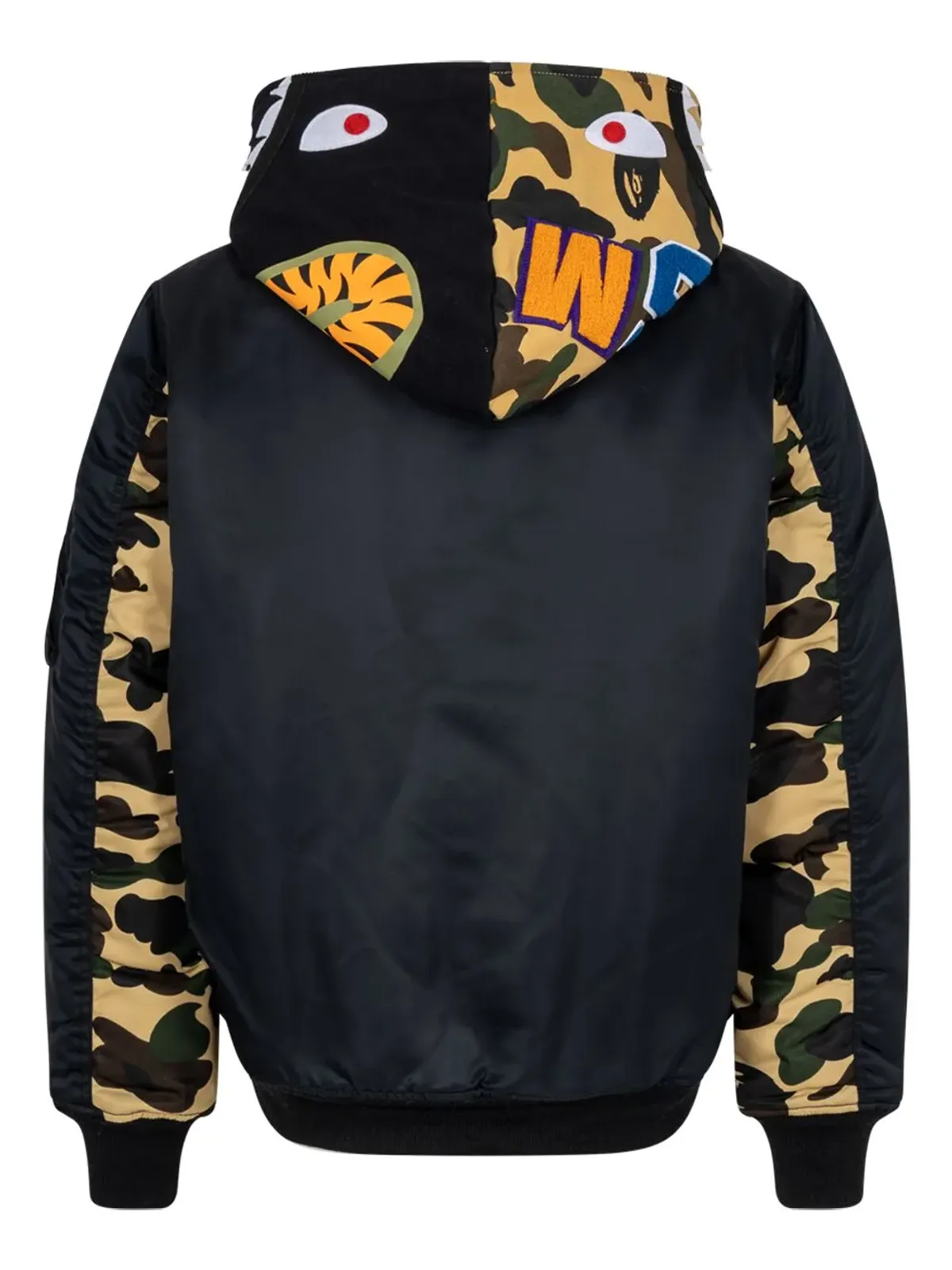 A BATHING APE® Shark MA-1 フード付きボンバージャケット グリーン - 画像3