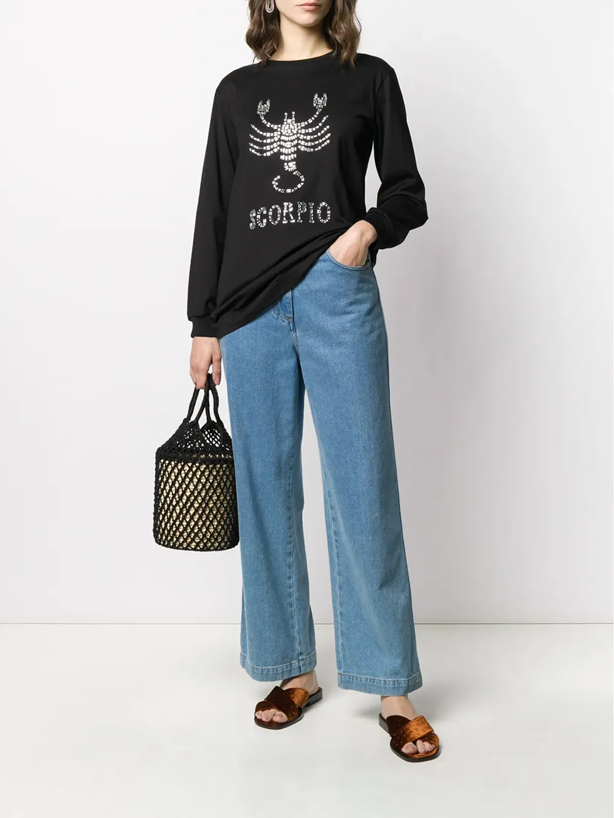 Alberta Ferretti レオ クリスタル装飾付きニットセーター - 画像2