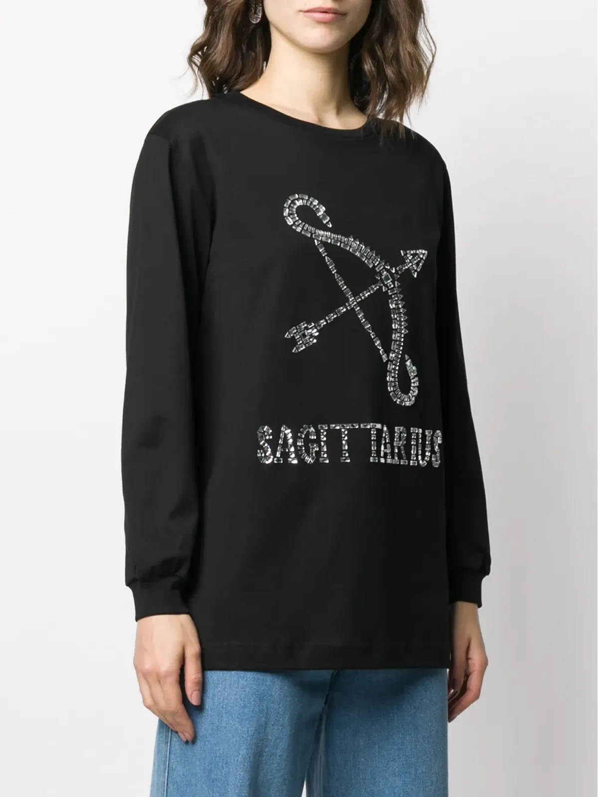 Alberta Ferretti サジタリウス ラインストーン装飾スウェットシャツ - ブラック - 画像3